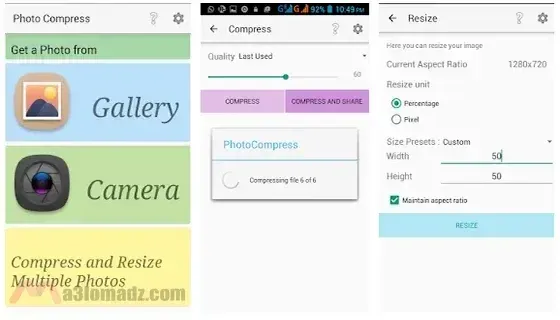 ضغط الصور وتصغير حجمها للأندرويد مع الحفاظ على جودتها 2 تطبيق ضغط الصور Photo Compressor and Resizer
