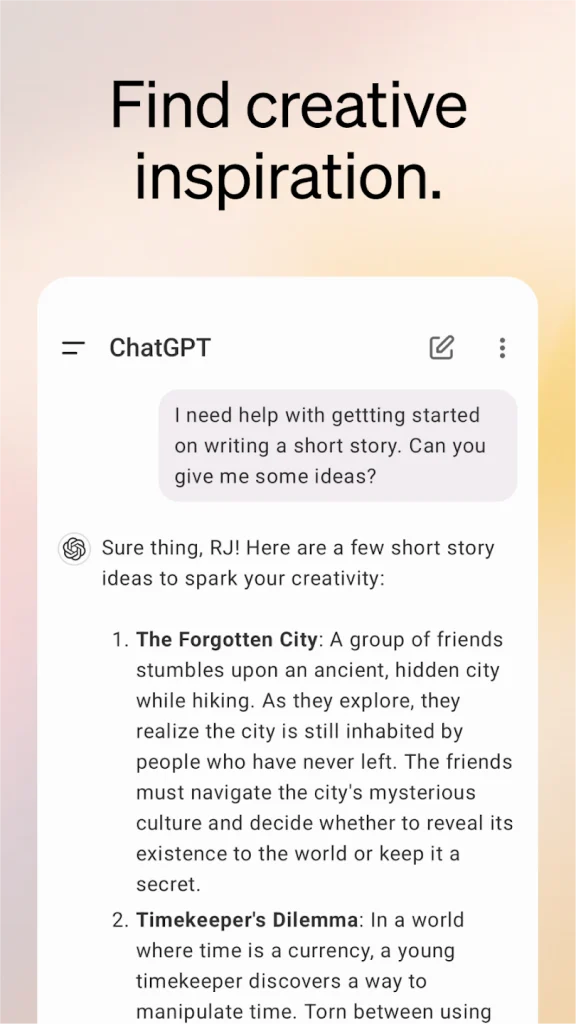 تحميل تطبيق ChatGPT الأصلي للأندرويد 1 تطبيق ChatGPT