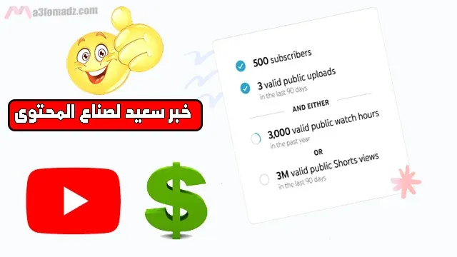 يوتيوب تخفض متطلبات تحقيق الدخل الى 500 مشترك فقط