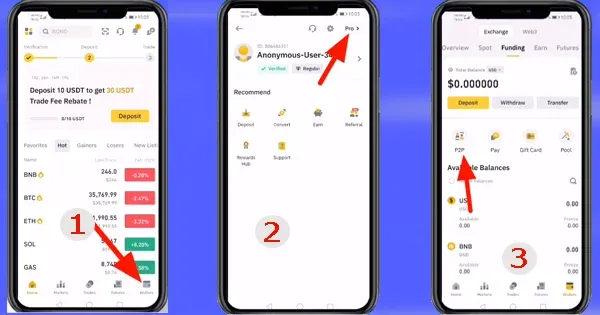 شرح كيفية تداول العملات الرقمية Binance بالعربي للمبتدئين 4 لقطات شاشة لخطوات شراء العملات الرقمية على بينانس