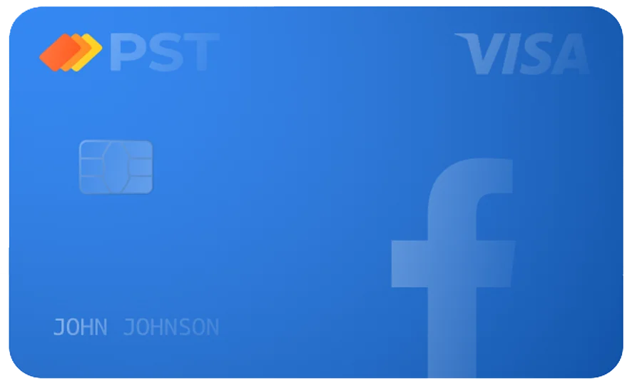 بطاقات افتراضية PST للإعلان والمشتريات الدولية 4 بطاقة PST لإعلانات Facebook