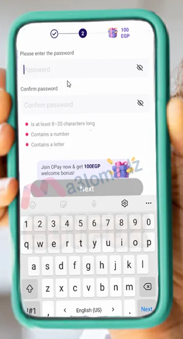 بطاقة اوباي Opay في مصر طلب الكارت المميزات والعيوب 4 ادخال كلمة السر في تطبيق OPay