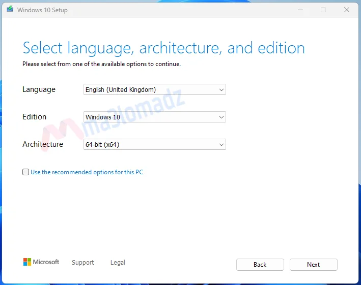 تحميل ويندوز 10 برو من مايكروسوفت مجانا على فلاشة ملف iso 5 تحميل ويندوز 10 celect language architecture and edition