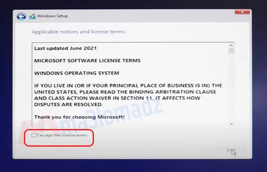 تحميل ويندوز 10 برو من مايكروسوفت مجانا على فلاشة ملف iso 12 الموافقة على الشروط